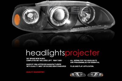 Custom - Black Dual Halo Angel Eyes Pro Headlights
