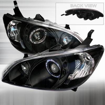 Custom Disco - Honda Civic Custom Disco Black Projector Headlights - LHP-CV04JM-KS