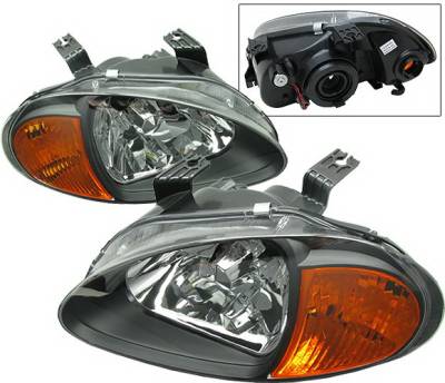 4 Car Option - Honda Del Sol 4 Car Option Headlights - Black - 1PC - LH-HD93B-6