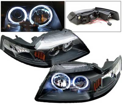 4 Car Option - Ford Mustang 4 Car Option Halo Projector Headlights - Black - LP-FM99BC-6