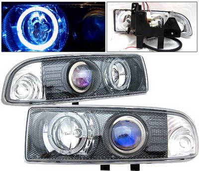 4 Car Option - Chevrolet S10 4 Car Option Halo Projector Headlights - Carbon Fiber - LP-GS98CF-KS