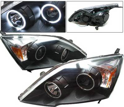 4 Car Option - Honda CRV 4 Car Option Halo Projector Headlights - Black CCFL - LP-HCRV07BB-KS