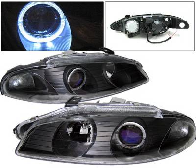 4 Car Option - Mitsubishi Eclipse 4 Car Option Halo Projector Headlights - Black - LP-ME97HBB-KS
