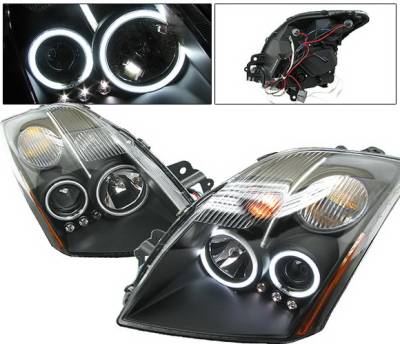 4 Car Option - Nissan Sentra 4 Car Option CCFL Halo Projector Headlights - Black - LP-NS07BF-KS