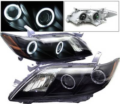4 Car Option - Toyota Camry 4 Car Option Halo Projector Headlights - Black CCFL - LP-TCA07BC-KS