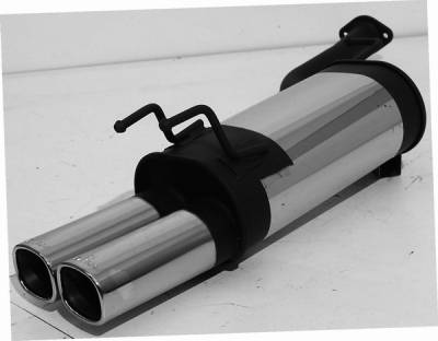 Remus - Nissan 300Z Remus Rear Silencer - Right Side with Dual Exhaust Tips - Square - 608091 0502R