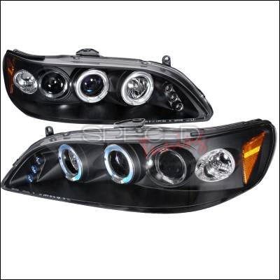 Spec-D - Honda Accord Spec-D Halo LED Projector Headlights - Black - 2LHP-ACD98JM-TM