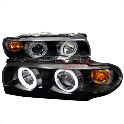 Spec-D - BMW 7 Series Spec-D Projector Headlights - Black Housing - Day Light Ring - 2LHP-E3895JM-DL-APC