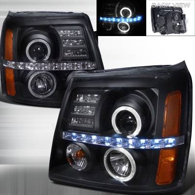 Spec-D - Cadillac Escalade Spec-D Projector Headlights - Black Housing - 2LHP-ECLD02JM-RS