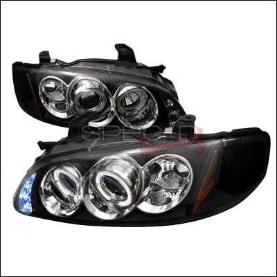 Spec-D - Nissan Sentra Spec-D Halo LED Projector Headlights - Black - 2LHP-SEN00JM-TM