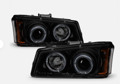 Spec-D - Chevrolet Silverado Spec-D Halo LED Smoke Projector Headlights - Black - 444-CS03-AM-BSM