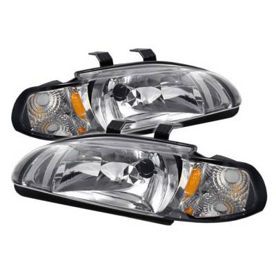 Spyder Auto - Honda Civic 4DR Spyder Crystal Headlights - Chrome - HD-ON-HC921P-4D-AM-C