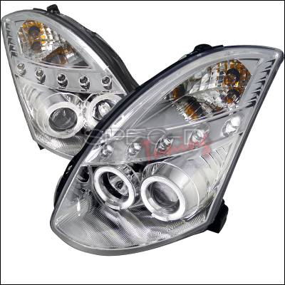 Spec-D - Infiniti G35 Spec-D Chrome Housing Projector Headlights - LHP-G35032-TM