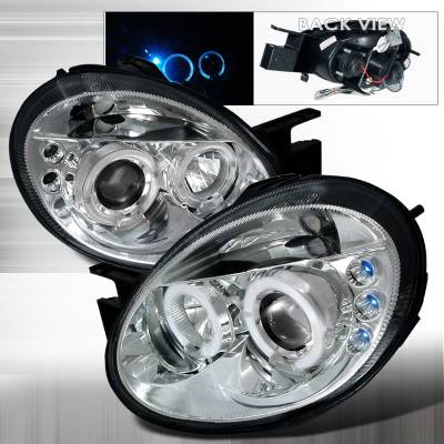 Spec-D - Dodge Neon Spec-D Halo LED Projector Headlights - Chrome - LHP-NEO03-TM