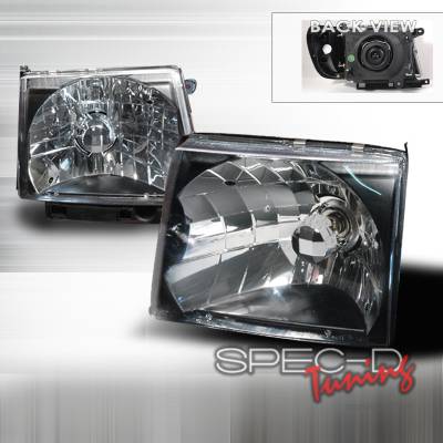 Spec-D - Toyota Tacoma Spec-D Crystal Housing Headlights - Black - LH-TAC97JM-KS