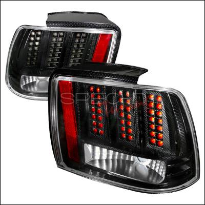 Spec-D - Ford Mustang Spec-D LED Taillights - Chrome - LT-MST99CFLED-DP