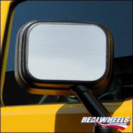 RealWheels - Hummer H2 RealWheels Side Mirror Back Plate - Polished Stainless Steel - Pair - RW132-1-A0102