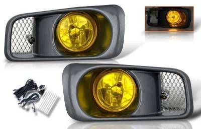 WinJet - Honda Civic WinJet OEM Fog Light - Yellow - Wiring Kit Included - WJ30-0034-12