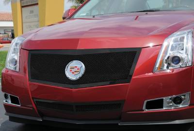 T-Rex - Cadillac CTS T-Rex Upper Class Mesh Grille - All Black - Formed Mesh with Recessed Logo Area - 51197