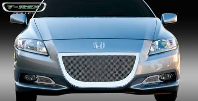 T-Rex - Honda CR-Z T-Rex Upper Class Polished Stainless Bumper Mesh Grille with Formed Mesh Center - 3PC - 55704