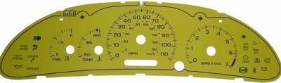 US Speedo - US Speedo Exotic Color Yellow Gauge Face - Displays Tachometer - 110 MPH - 7000 RPM - CAV 03 01