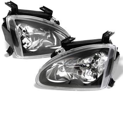 Spyder - Honda Del Sol Spyder Crystal Headlights - Black - 333-HD93-BK
