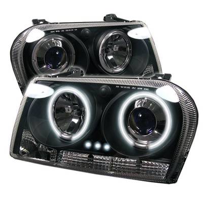 Spyder - Chrysler 300 Spyder Projector Headlights - CCFL Halo - LED - Black - 444-C305-CCFL-BK