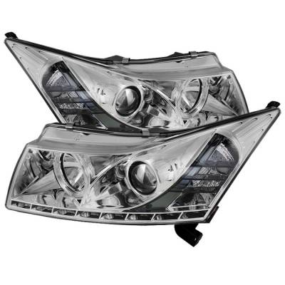 Spyder - Chevrolet Cruze Spyder Projector Headlights - LED Halo - DRL - Chrome - 444-CCRZ11-DRL-C