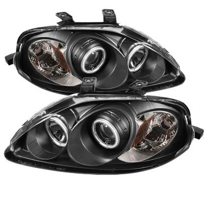 Spyder - Honda Civic Spyder Projector Headlights - CCFL Halo - Black - 444-HC99-CCFL-BK
