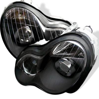 Spyder - Mercedes-Benz C Class Spyder Projector Headlights - Black - PRO-CL-MW20301-BK
