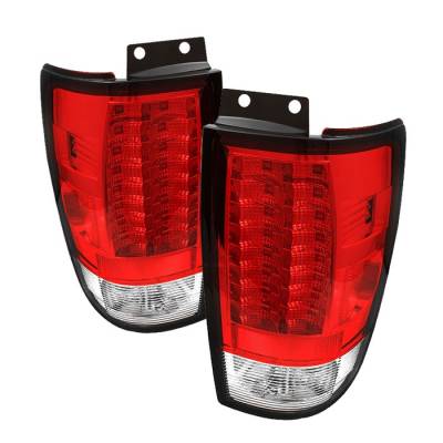 Spyder - Ford Expedition Spyder Version 2 LED Taillights - Red Clear - 111-FE97-LED-G2-RC