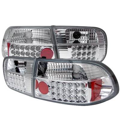 Spyder - Honda Civic 2DR & 4DR Spyder LED Taillights - Chrome - 111-HC92-24D-LED-C