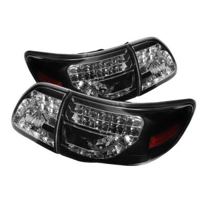 Spyder - Toyota Corolla Spyder LED Taillights - Black - 111-TC09-LED-G2-BK