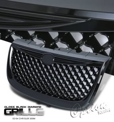 OptionRacing - Chrysler 300 Option Racing Black Grille - Diamond Style - Black - 65-16277