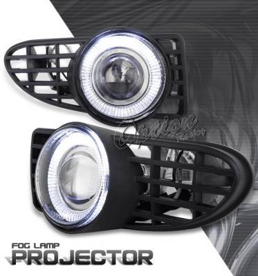 OptionRacing - Chrysler PT Cruiser Option Racing Fog Light Kit - Halo Projector - 28-16231