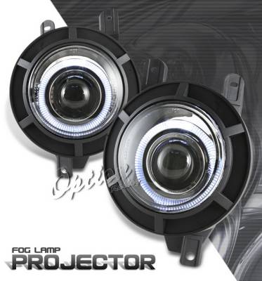 OptionRacing - Lincoln Navigator Option Racing Fog Light Kit - Halo Projector - 28-30257