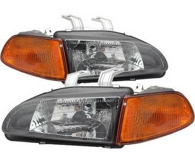 4CarOption - Honda Civic 2DR 4CarOption Headlights - LH-HC92BA-DP