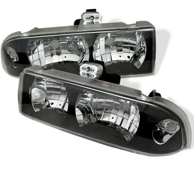 Spyder - Chevrolet Blazer Spyder Crystal Headlights - Black - 333-CS1098-BK