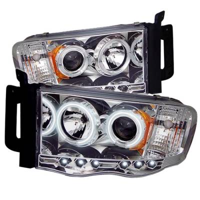 Spyder - Dodge Ram Spyder Projector Headlights - CCFL Halo - LED - Chrome - 444-DR02-CCFL-C