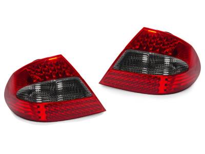 Depo - Mercedes W209 Clk-Class Led Red/Smoke/Red Led DEPO Tail Lights