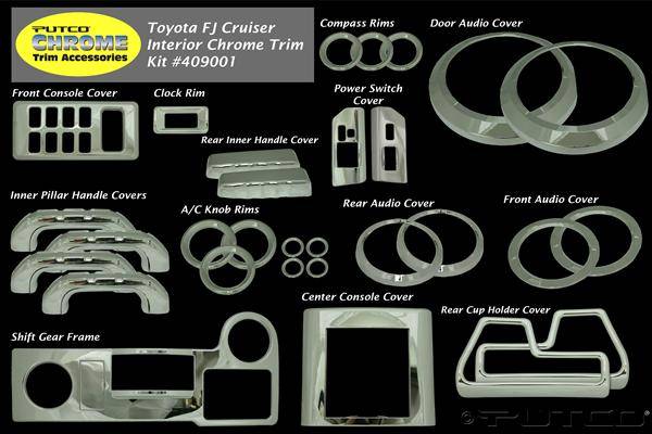 Toyota Fj Cruiser Putco Interior Chrome Accessory Kit 34pc