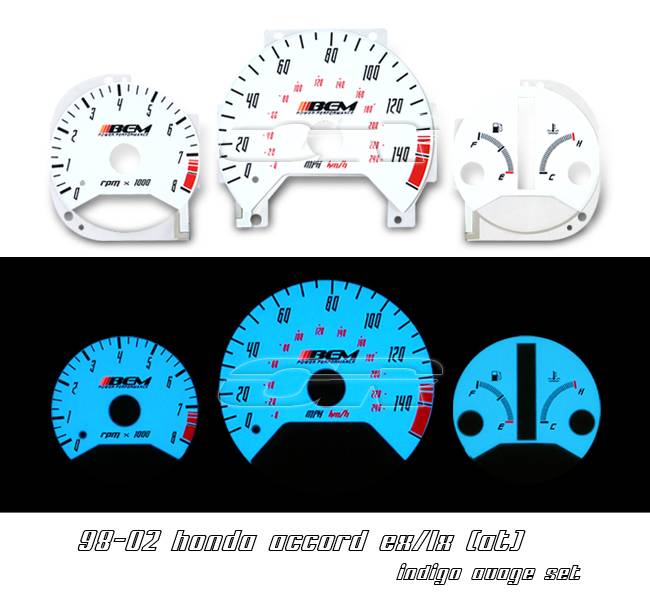 High performance parts White/Red Custom Indiglo Reverse Instrument Cluster Panel Dash Glow Gauges Face Replacement Kit for 92-95 Honda Civic LX/EX/Si Manual Transmission 