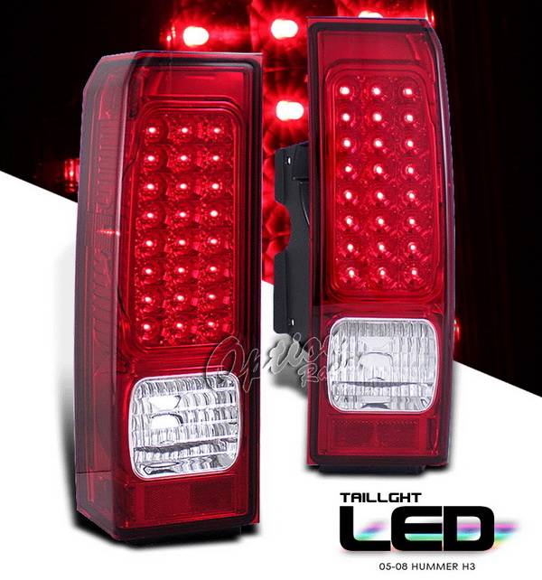 Hummer H3 Option Racing LED Taillights - Red Full LED Version - 75-21334