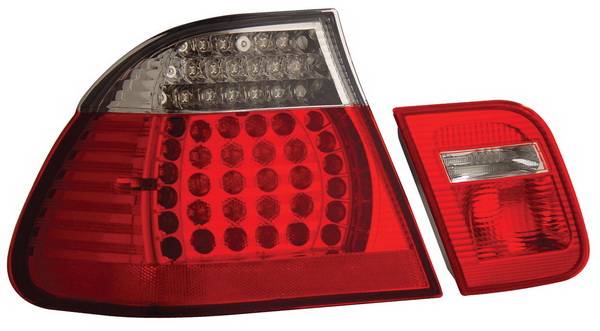 BMW 3 Series 4DR Anzo LED Taillights - Red & Clear - 4PC - 321004