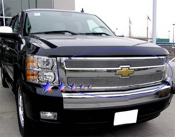 thumbnail image 2 of 304 Stainless Steel Billet Grille For 2007-2013 Chevy Silverado 1500 – Upper 2-Piece Set, Polished Chrome 2 of 4