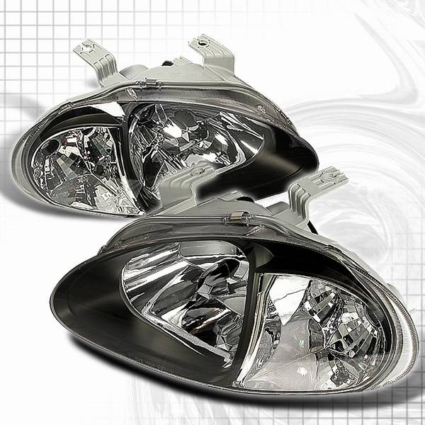 Honda Del Sol Custom Disco Black Headlights 1pc Lclh Del93jm1pc