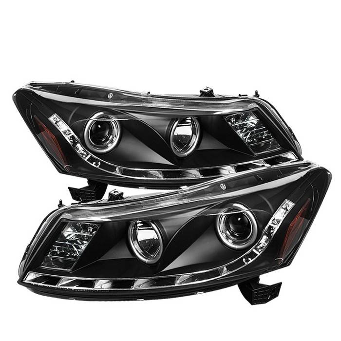 Honda Accord 4DR Spyder Projector Headlights DRL Black 444HA08