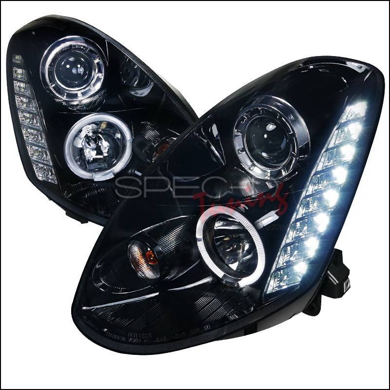 Infiniti G35 SpecD Projector Headlights with Gloss Black Housing & Smoked Lens LHPG35054GTM