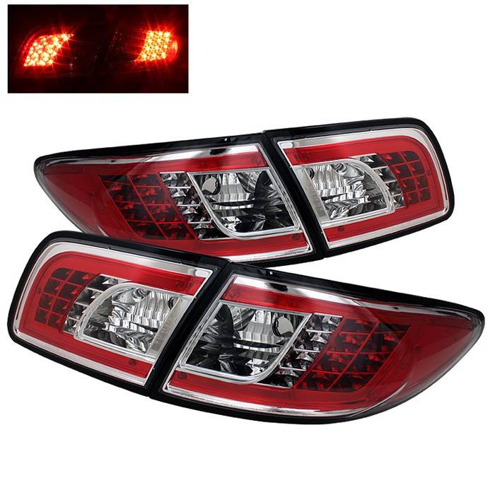 Mazda 6 Spyder LED Taillights - Chrome - 111-M603-LED-C