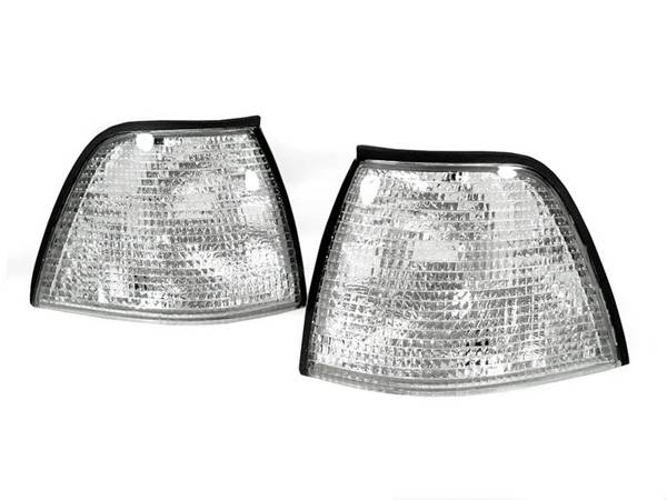 2 Day Air DEPO Euro CLEAR Corner Light Chrome Bulbs For BMW E36 2D Coupe/Cabrio